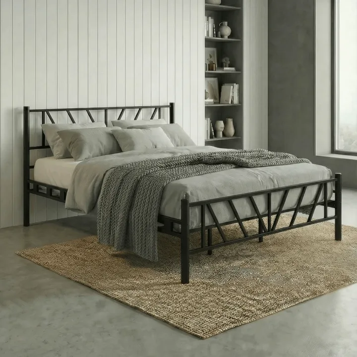 Smyrna Double Metal Bedstead 150x200 Black