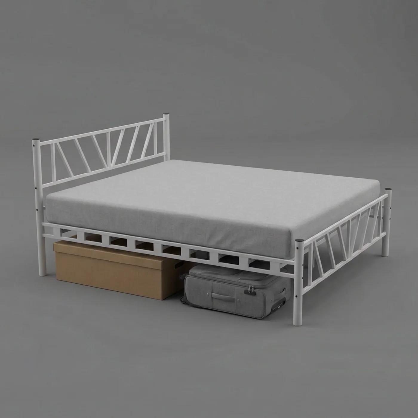 Smyrna Single Metal Bedstead 100x200 White