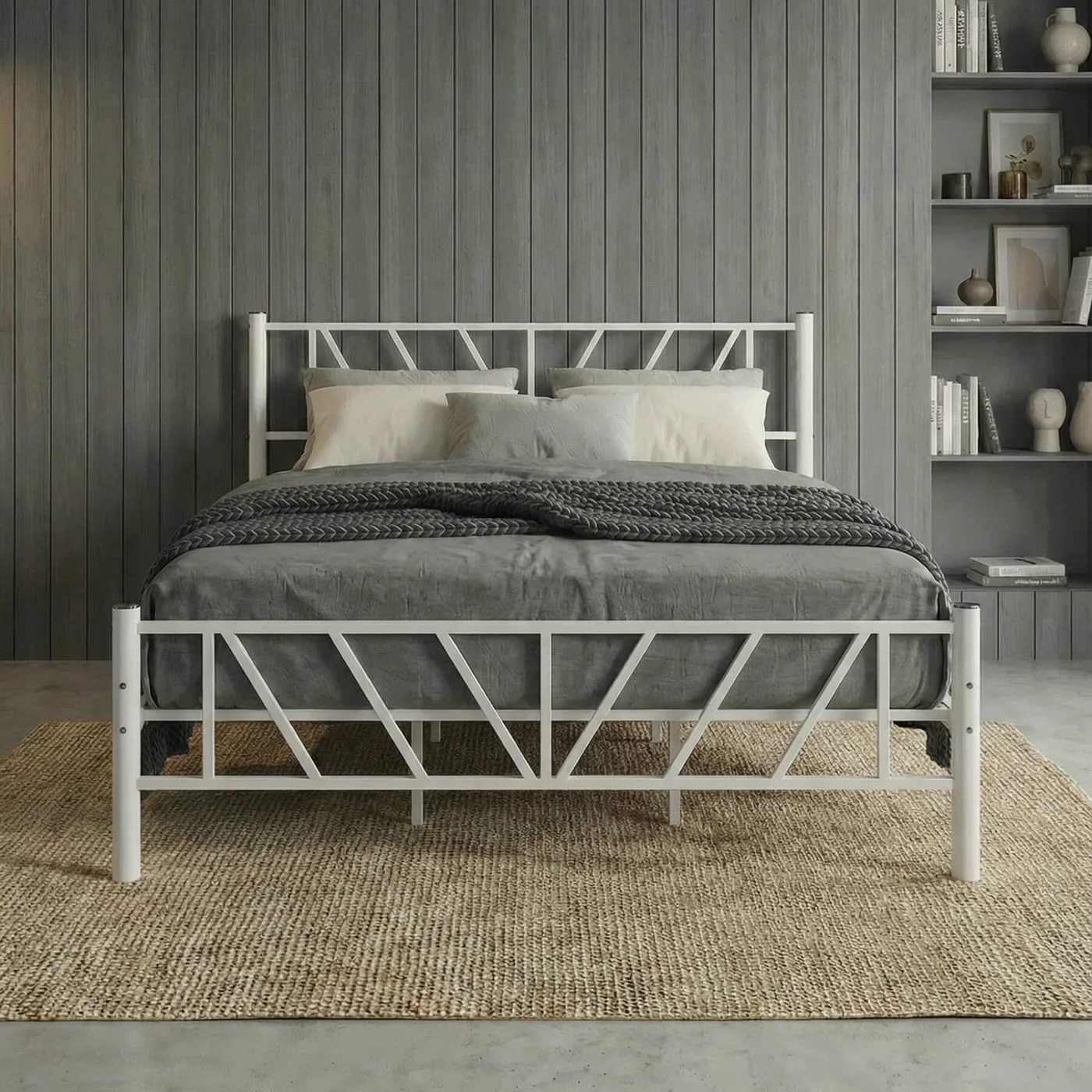 Smyrna Double Metal Bedstead 160x200 White