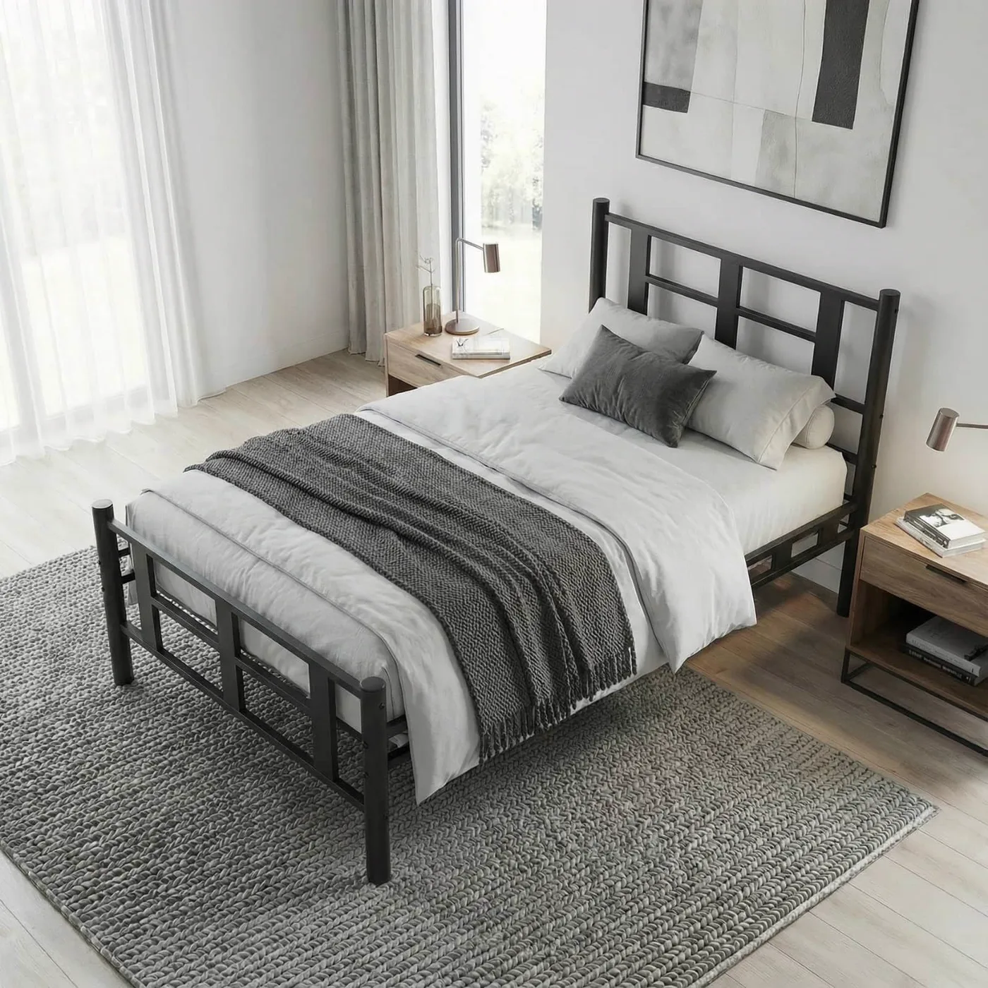 Karma Single Metal Bedstead 120x200 Black