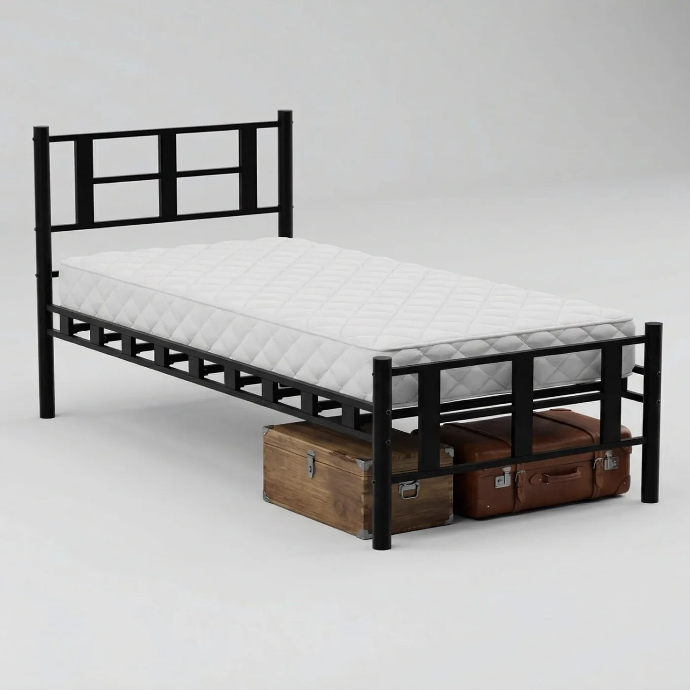 Karma Single Metal Bedstead 100x200 Black