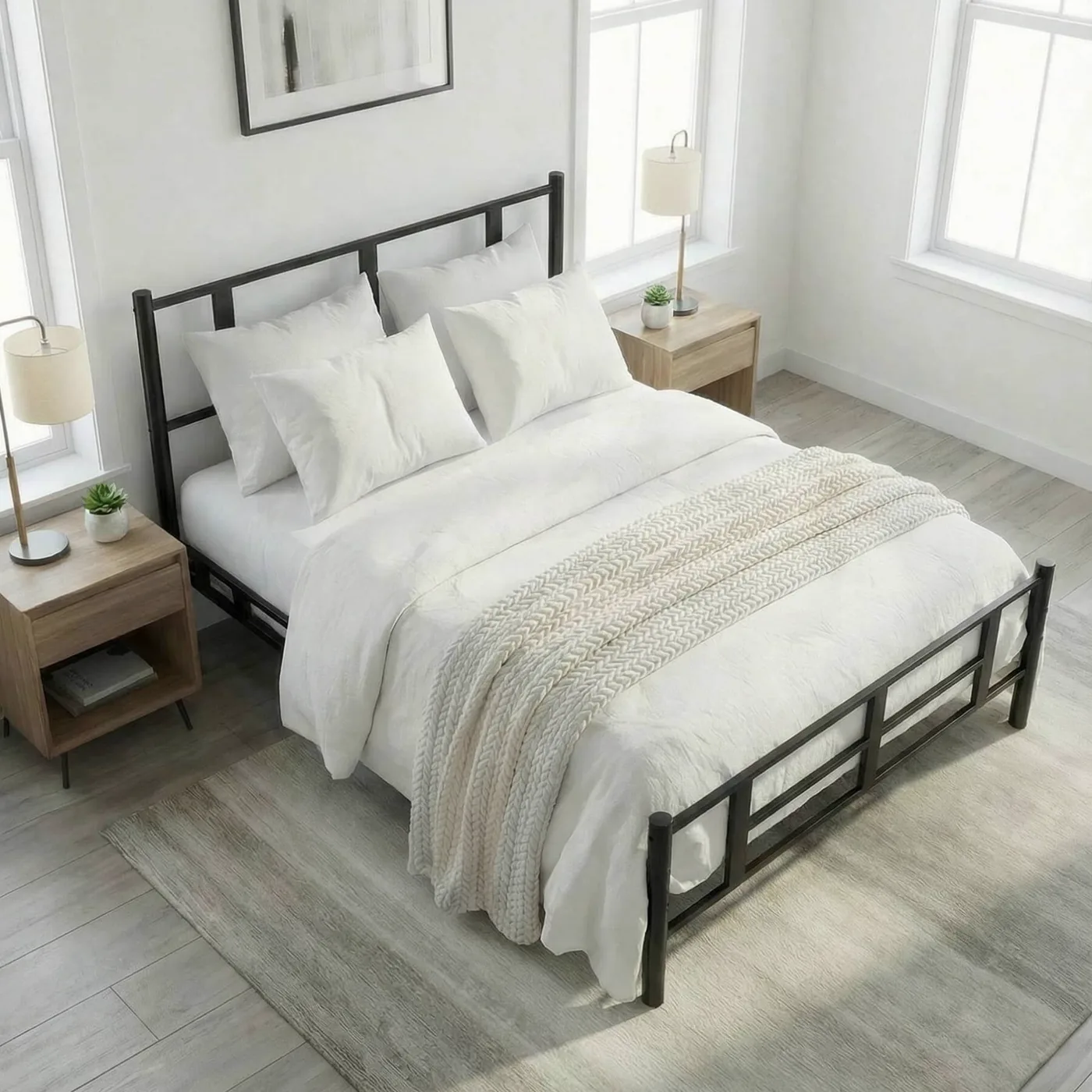 Karma Double Metal Bedstead 140x200 Black