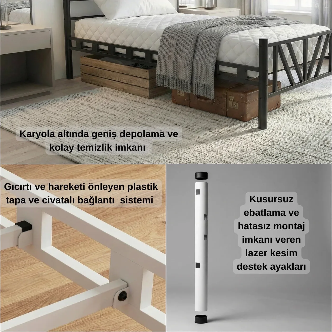 Karma Double Metal Bedstead 140x200 Black