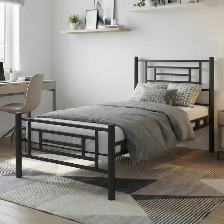 Agora Single Metal Bedstead 90x200 Black