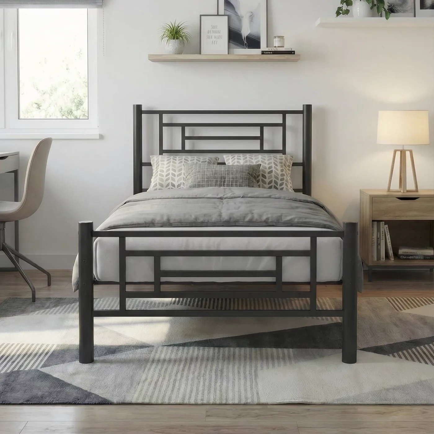 Agora Single Metal Bedstead 100x200 Black