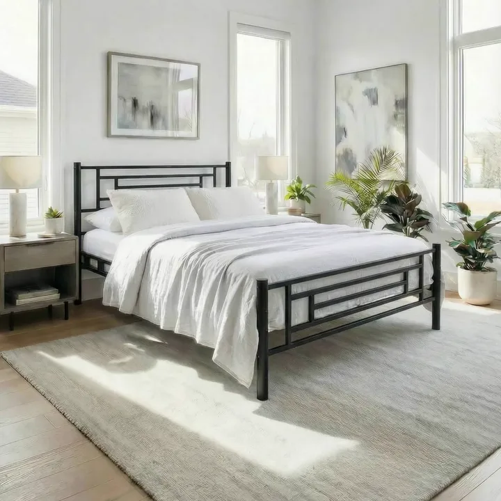 Agora Double Metal Bedstead 150x200 Black
