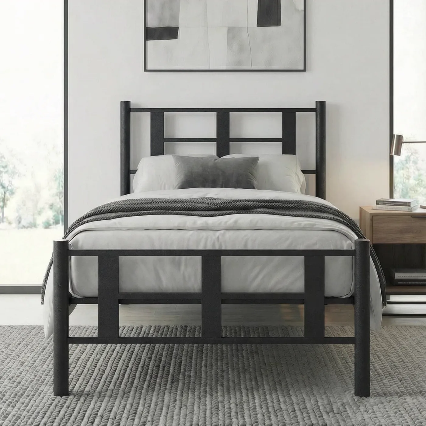 Karma Single Metal Bedstead 90x190 Black