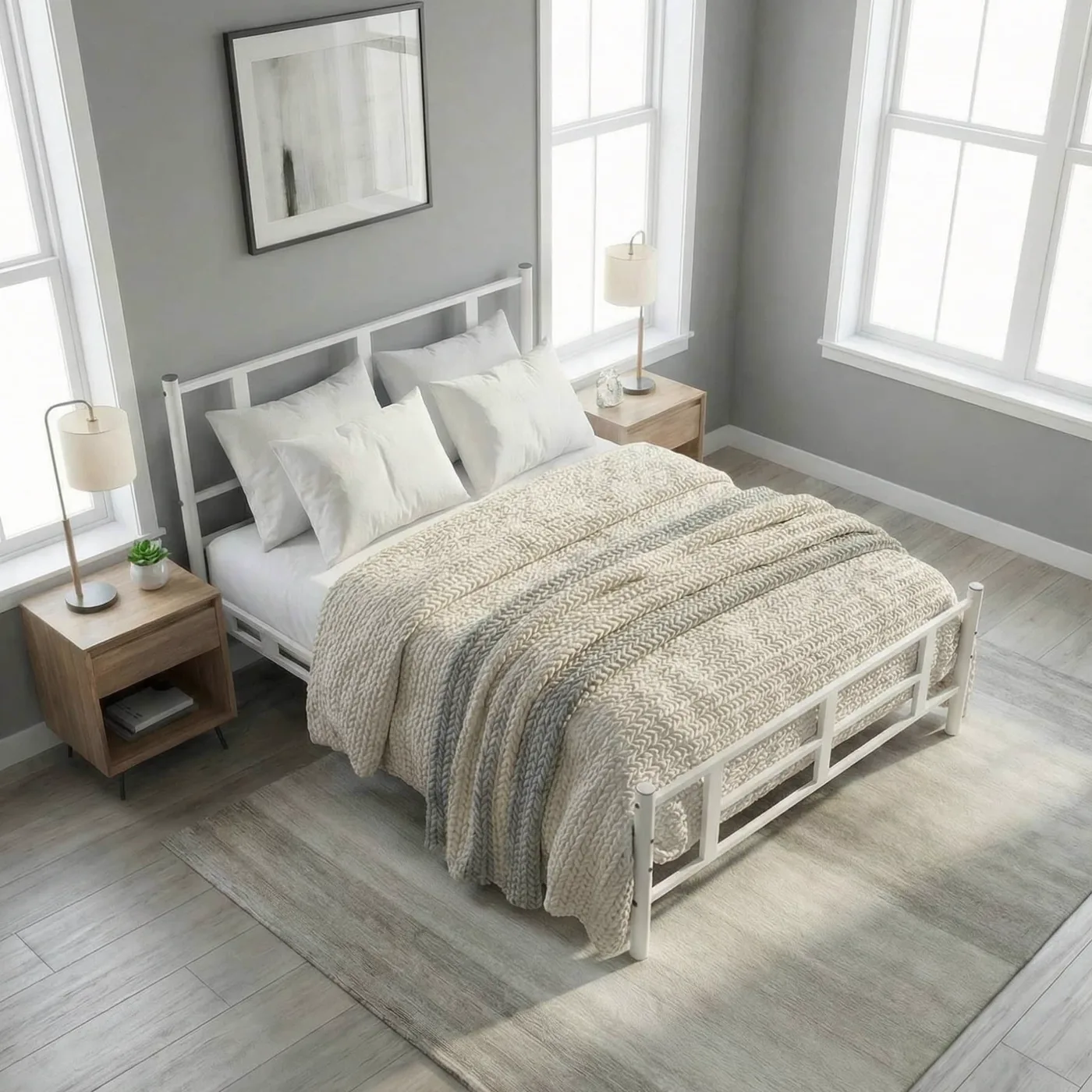 Karma Double Metal Bedstead 150x200 White