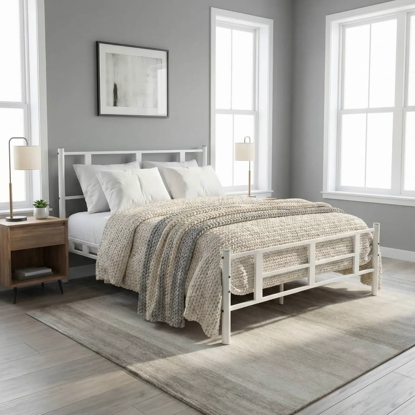 Karma Double Metal Bedstead 160x200 White