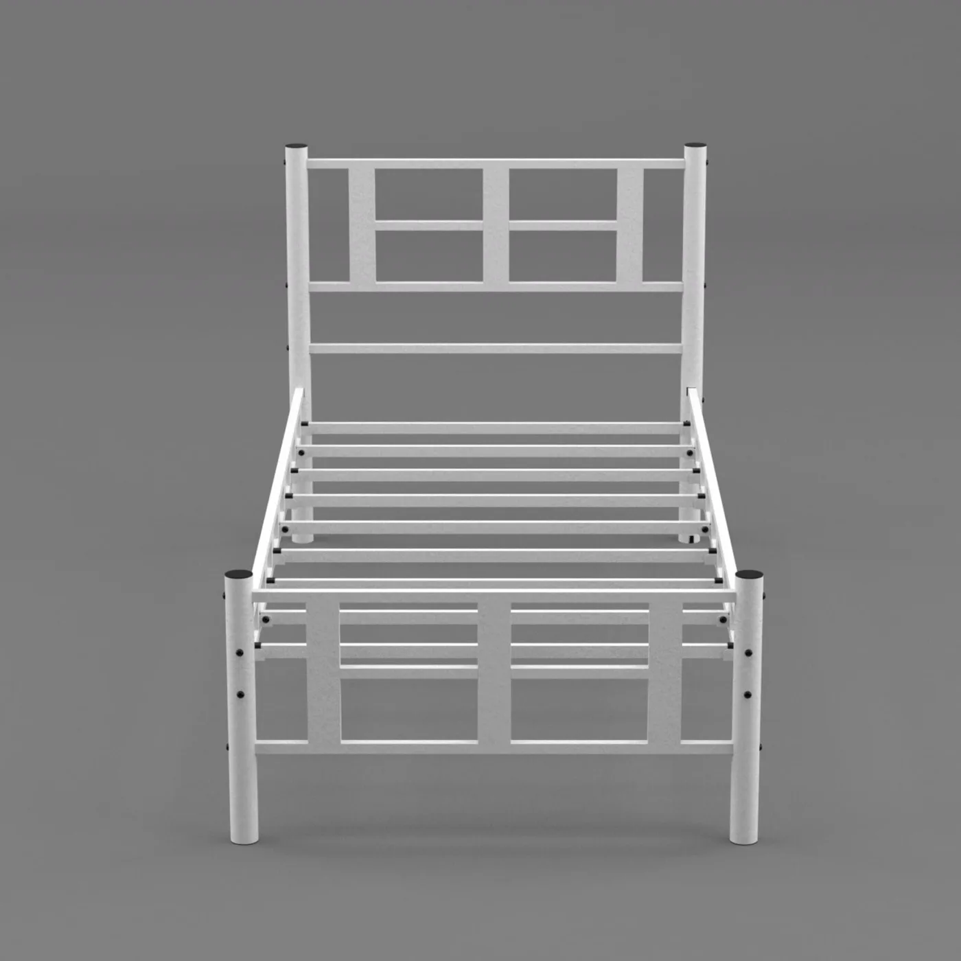 Karma Single Metal Bedstead 120x200 White