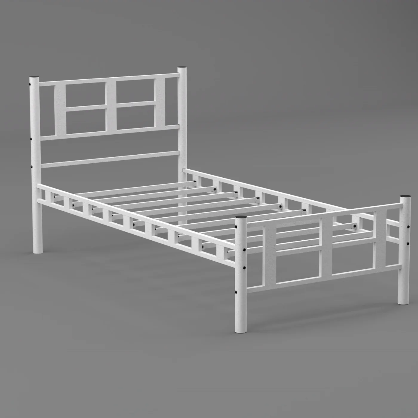 Karma Single Metal Bedstead 100x200 White