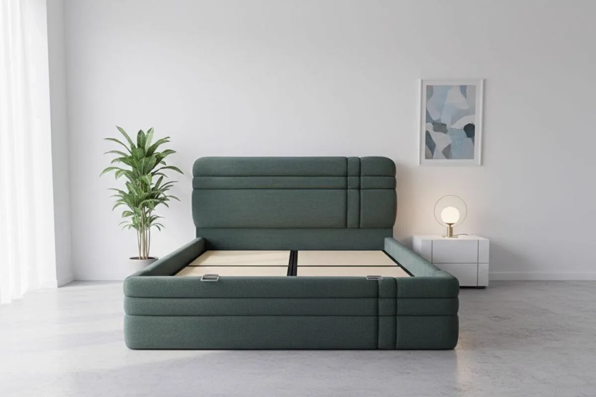 Royal Green 180 x 200 Double Divan Base, Headboard Set PV1321
