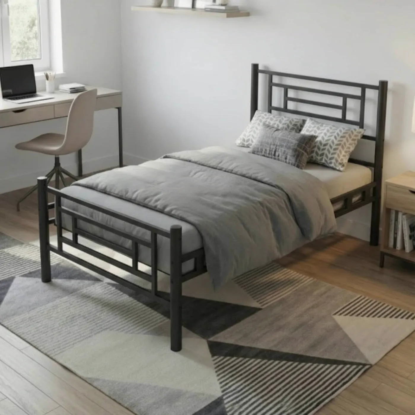 Agora Single Metal Bedstead 90x190 Black