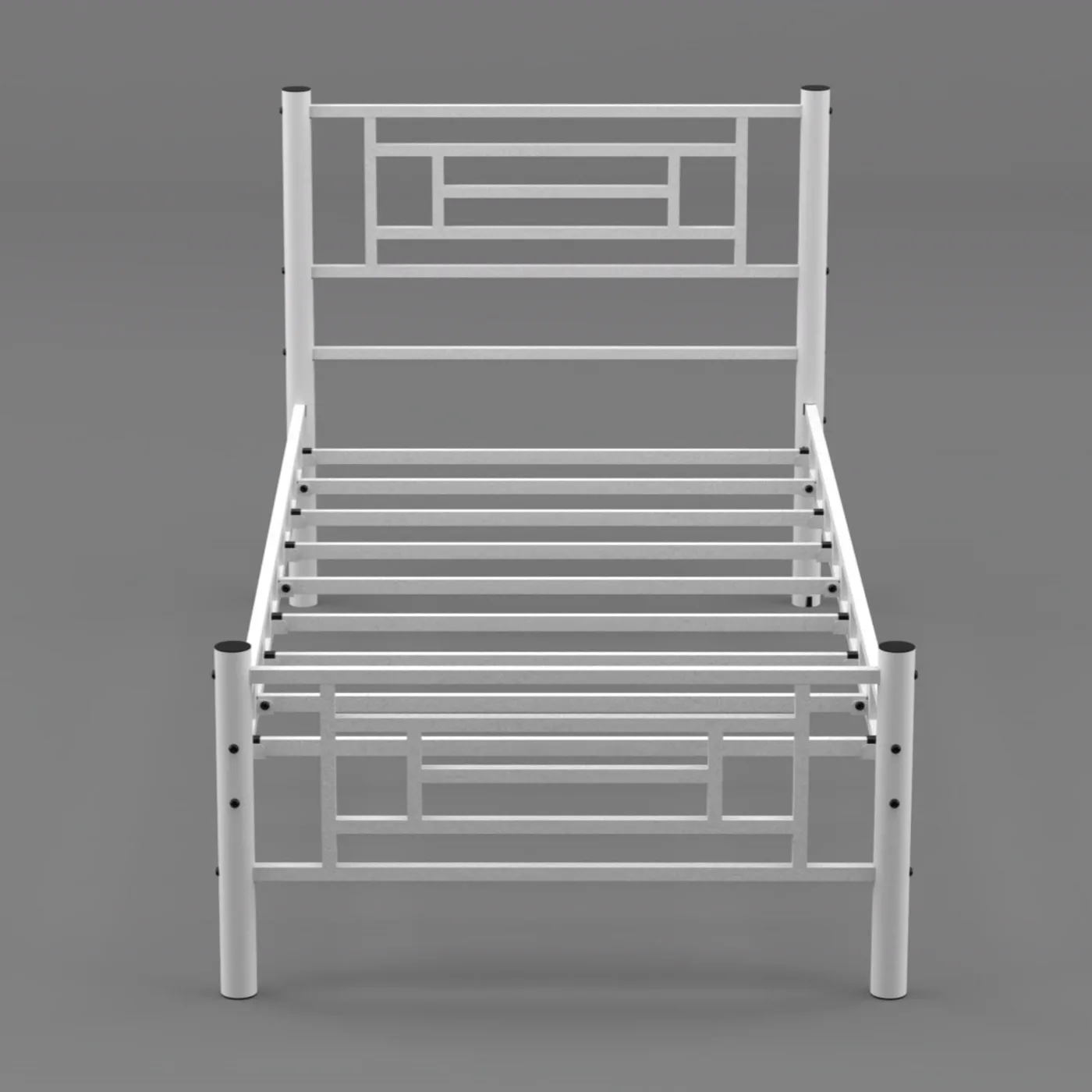 Agora Single Metal Bedstead 90x190 White