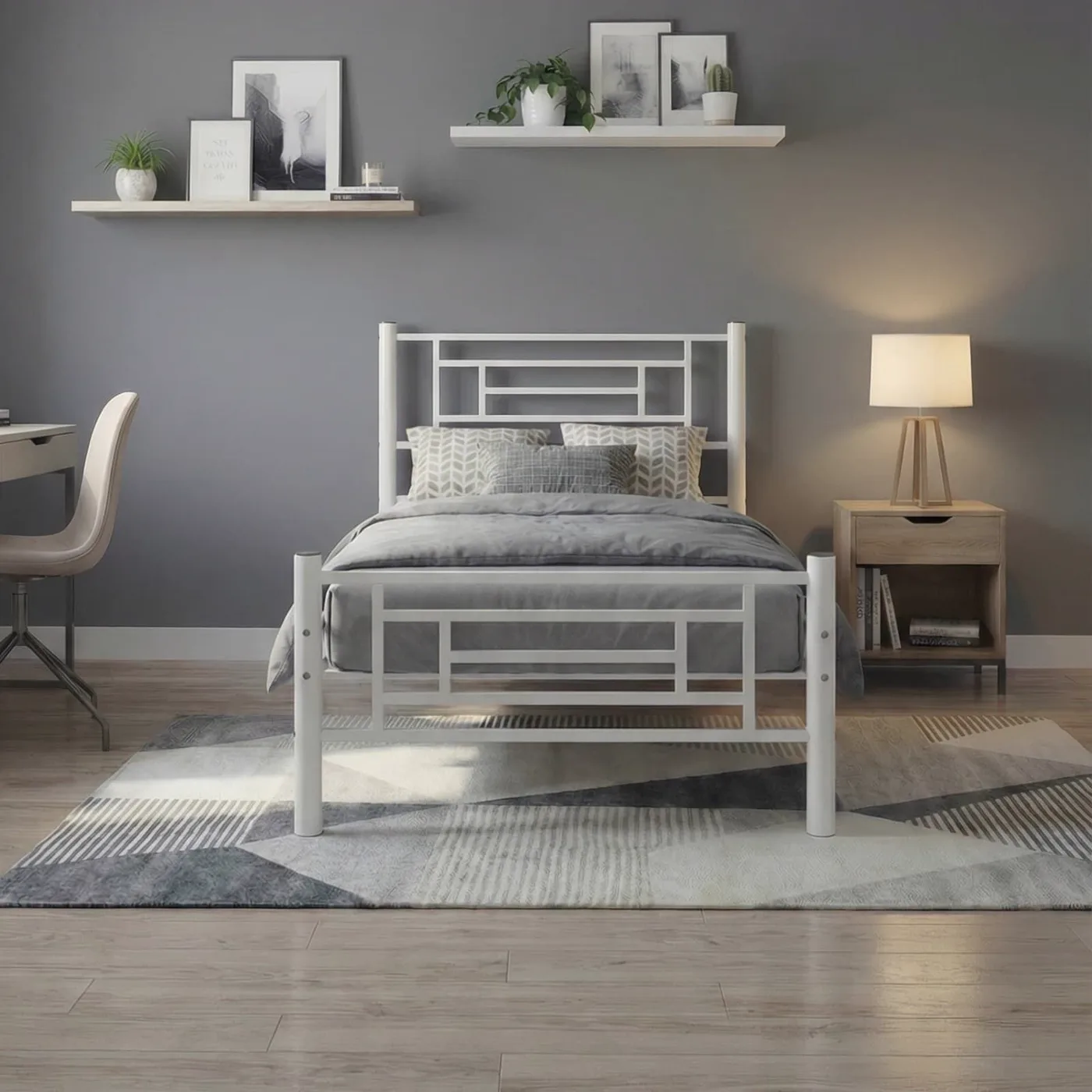 Agora Single Metal Bedstead 120x200 White