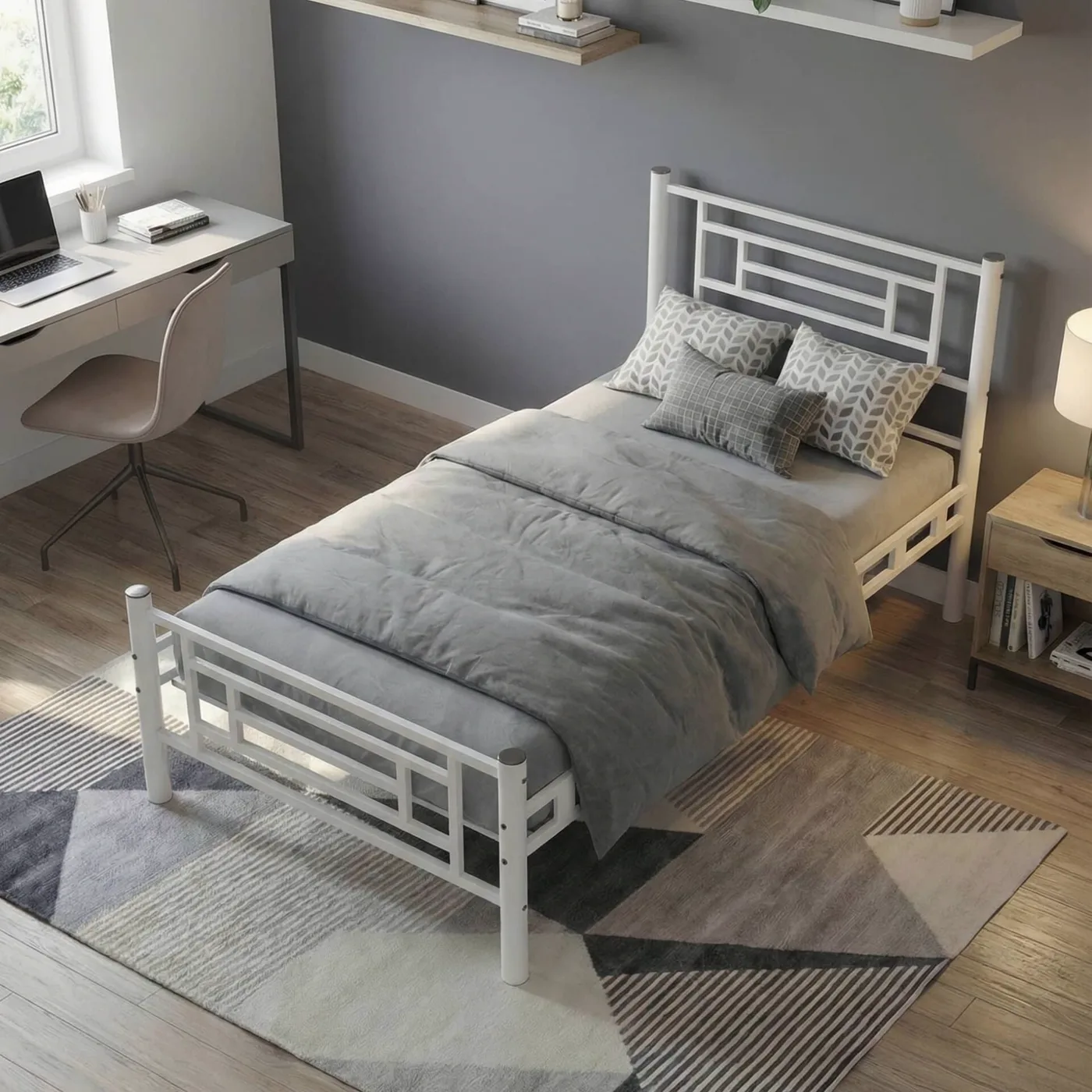 Agora Single Metal Bedstead 120x200 White