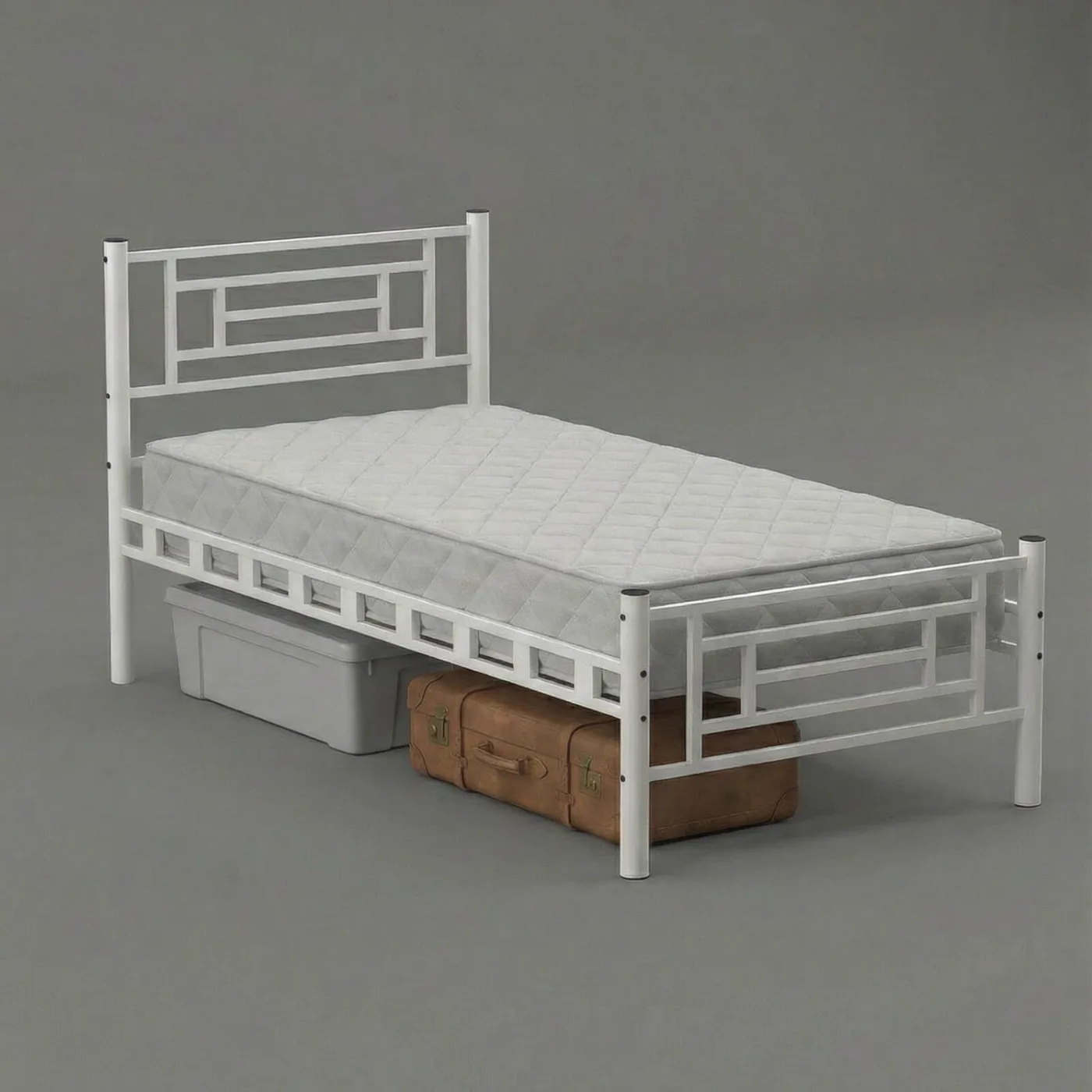 Agora Single Metal Bedstead 90x200 White