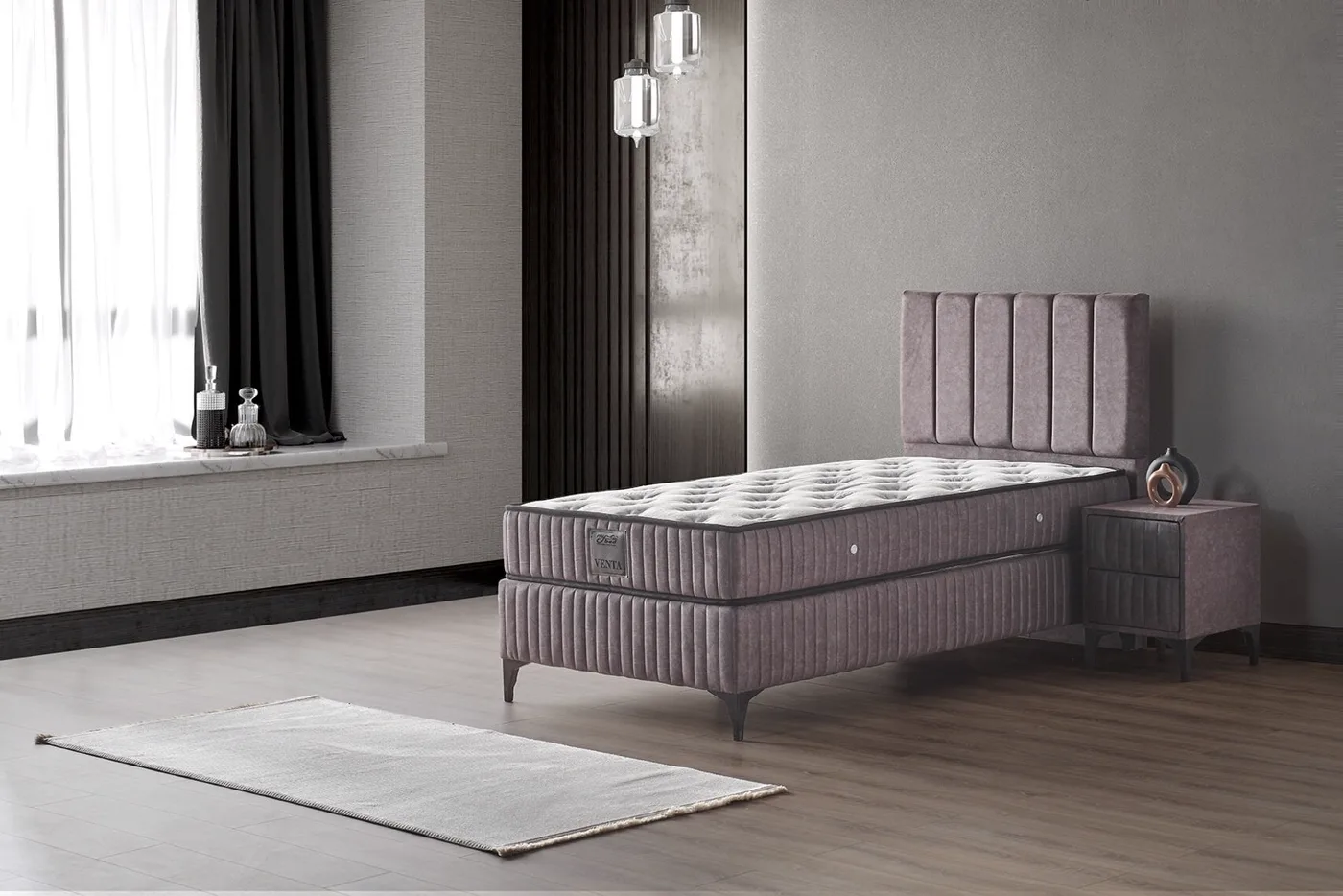 Venta 100x200 Single Divan Base Headboard Set