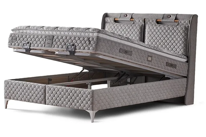 Truva 100x200 Single Divan Base and Headboard Set