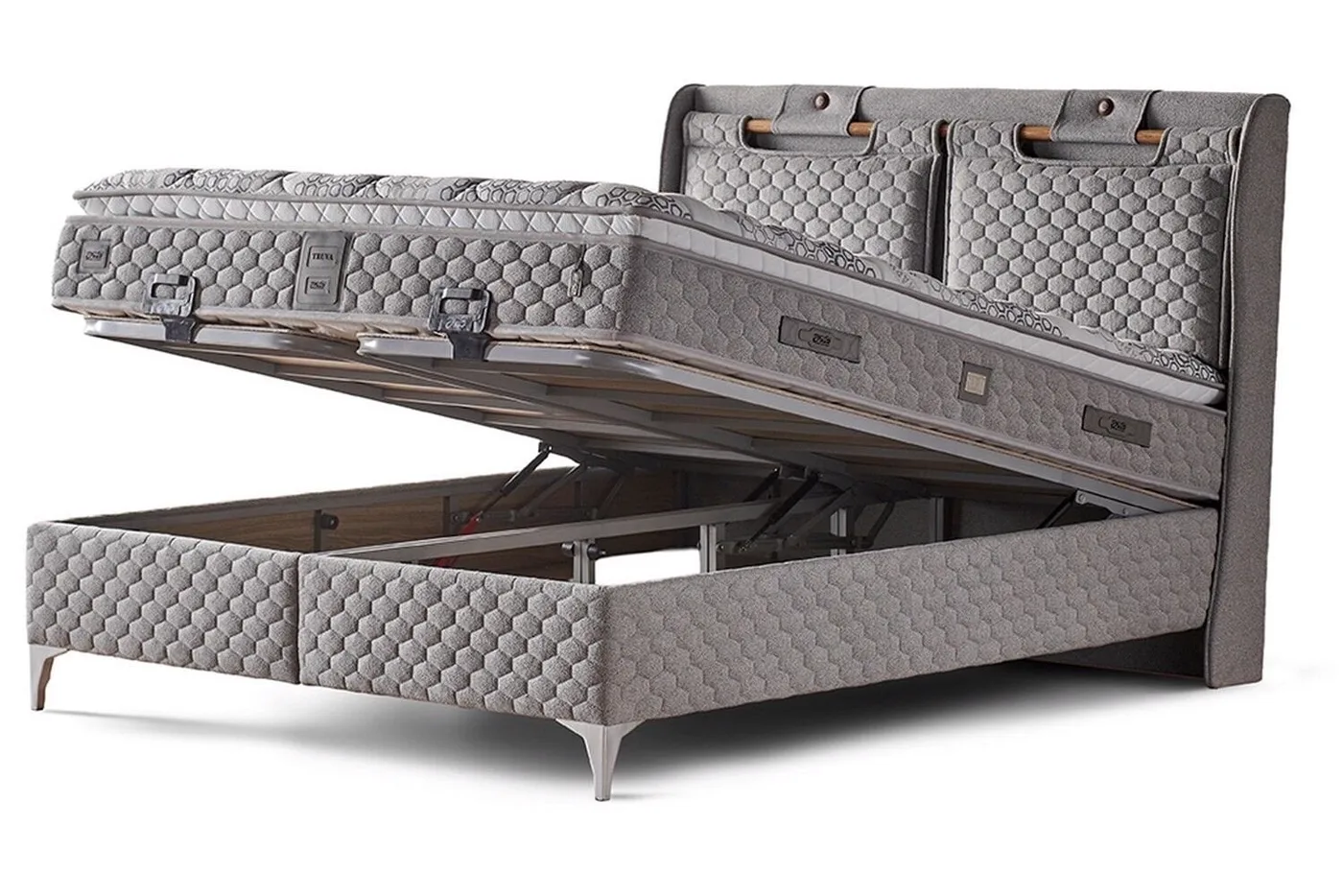 Truva 100x200 Single Divan Base and Headboard Set