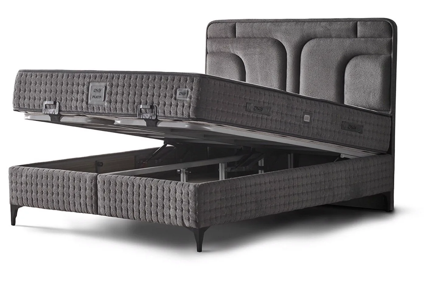 Platin 150x200 Double Divan Base and Headboard Set