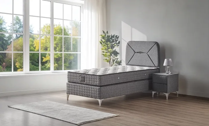 Lotus 90x190 Single Divan Base and Headboard Set