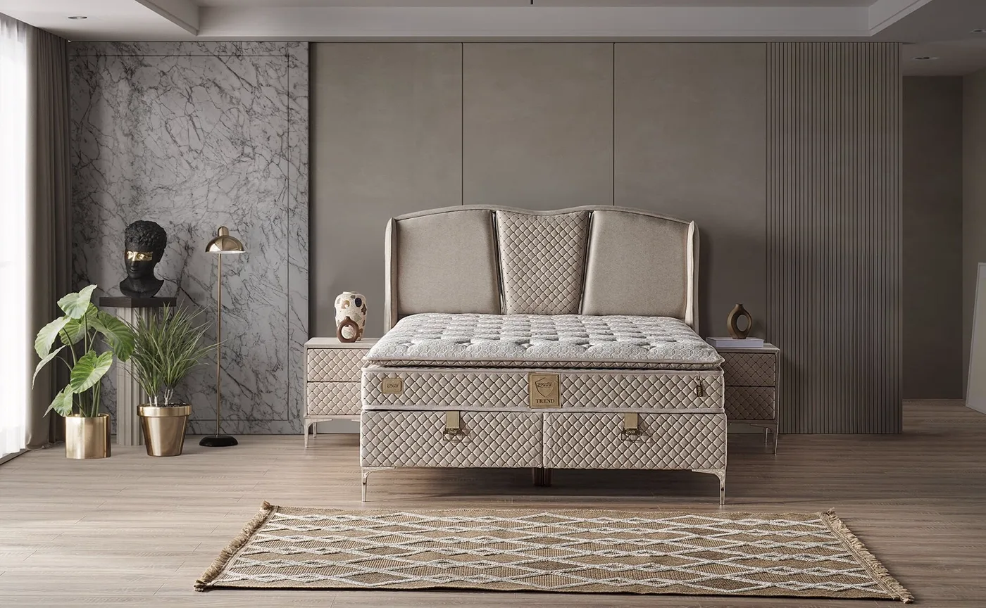 Trend 160x200 Double Mattress, Divan Base, Headboard Set