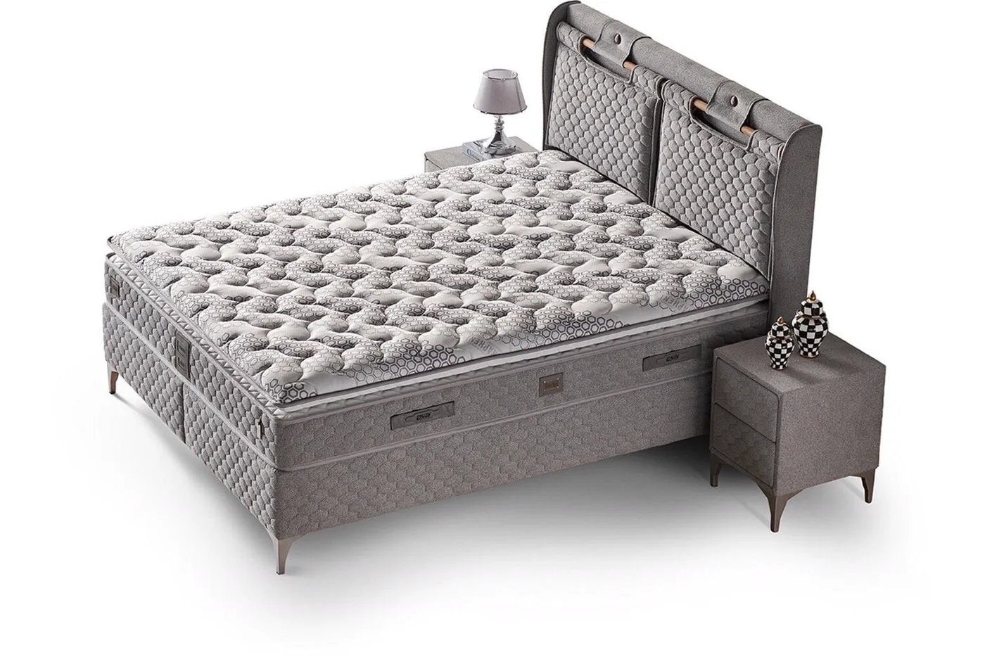 Truva 120x200 Single Mattress, Divan Base, Headboard Set