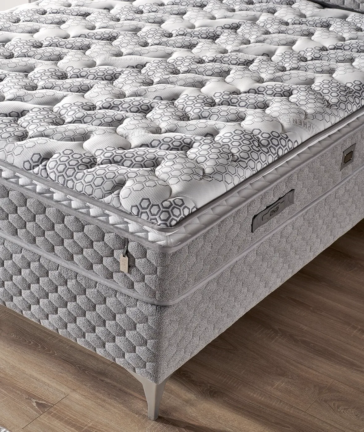 Truva 160x200 Double Mattress, Divan Base, Headboard Set