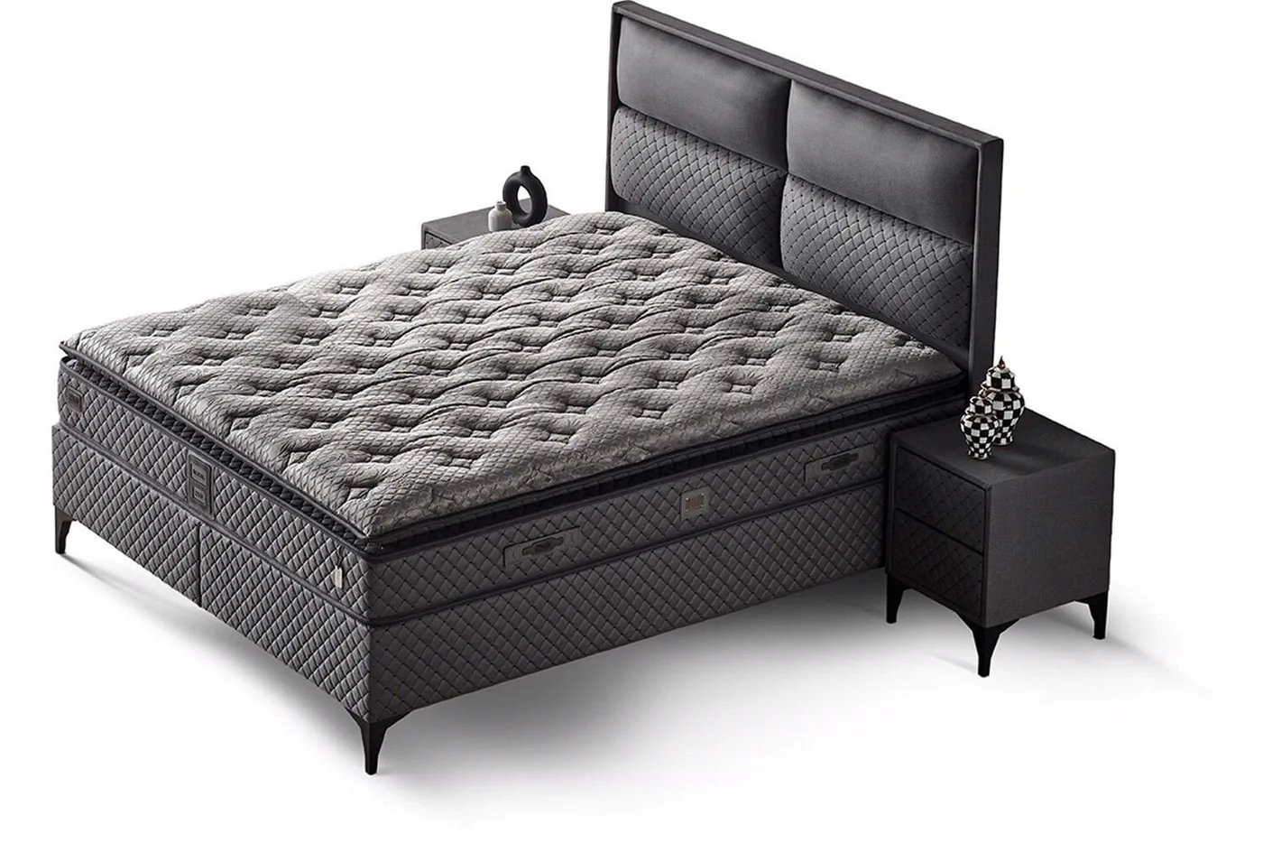 Royal 140x190 ensemble matelas 2 places, sommier et tête de lit