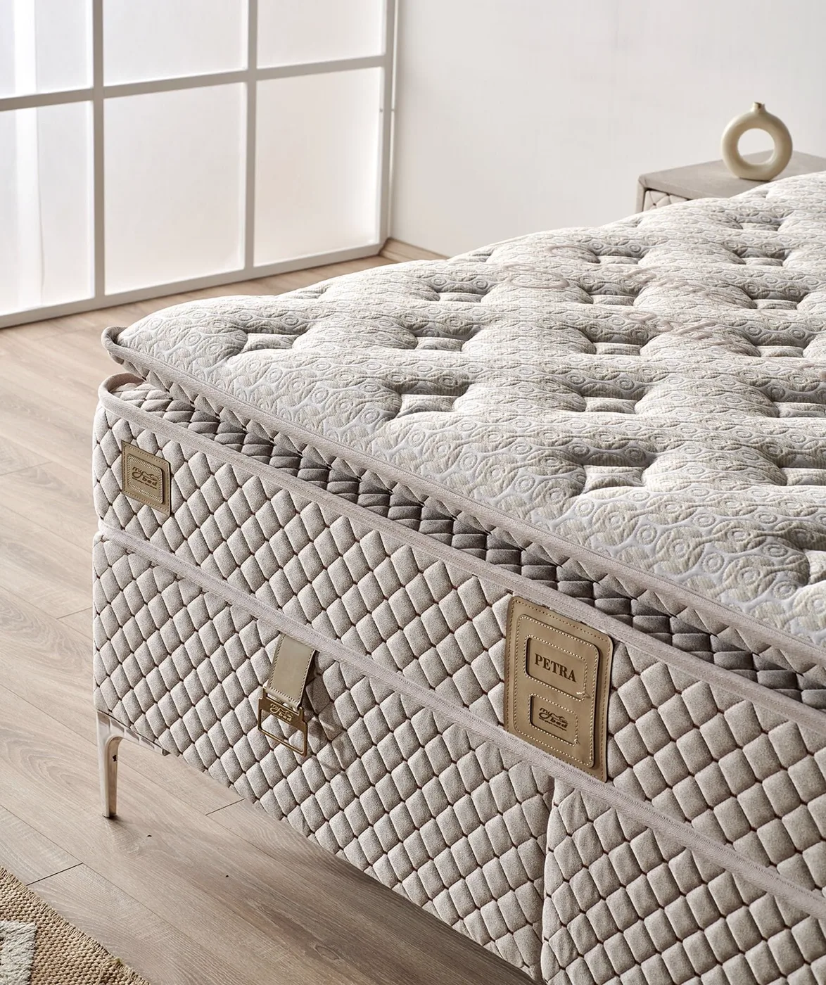 Petra 120x200 Tek Kişilik Yatak, Baza, Başlık Seti