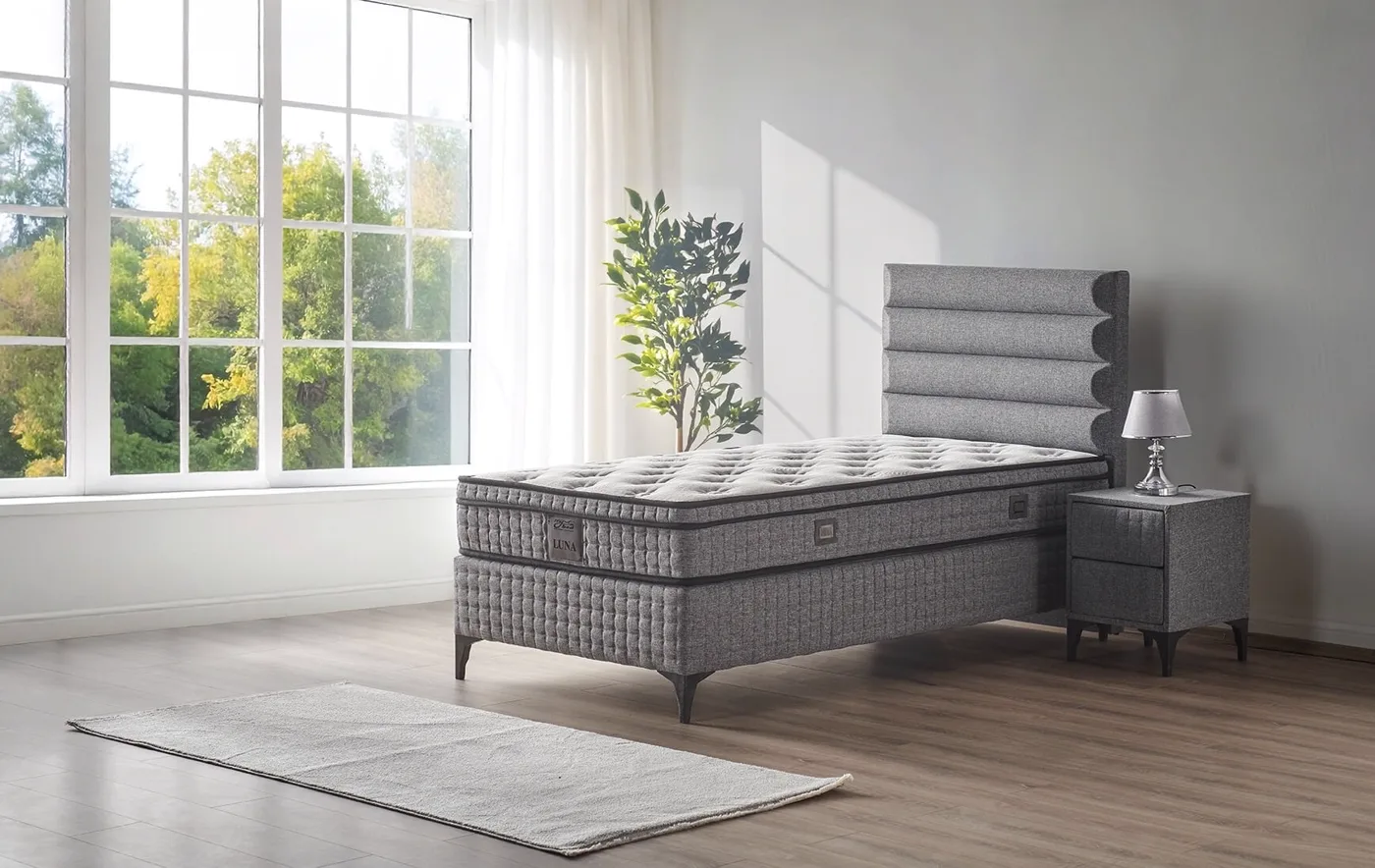 Luna 90x190 Single Mattress, Divan Base, Headboard Set