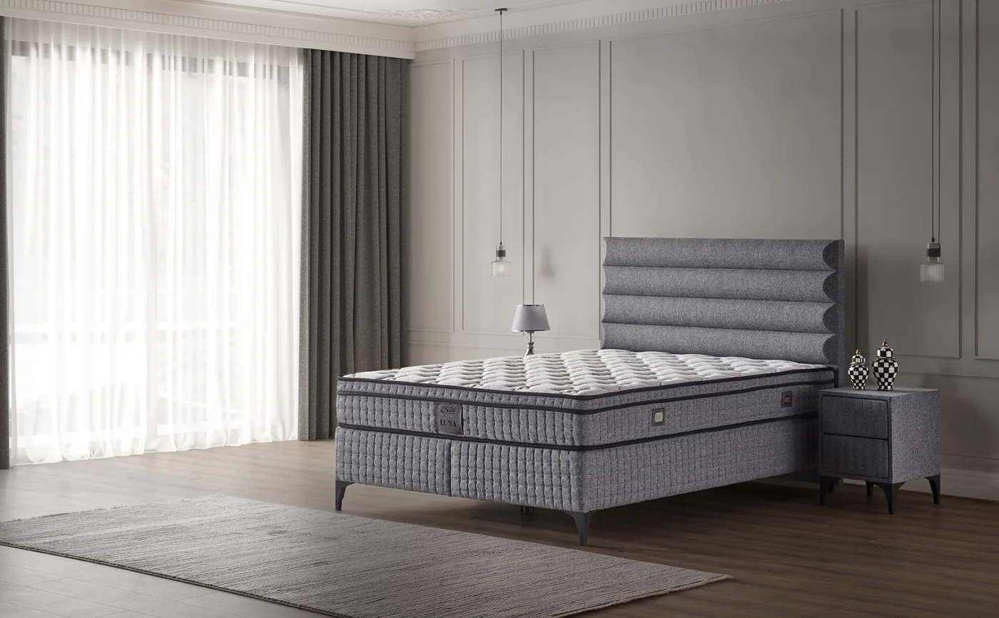 Luna 150x200 Double Mattress, Divan Base, Headboard Set