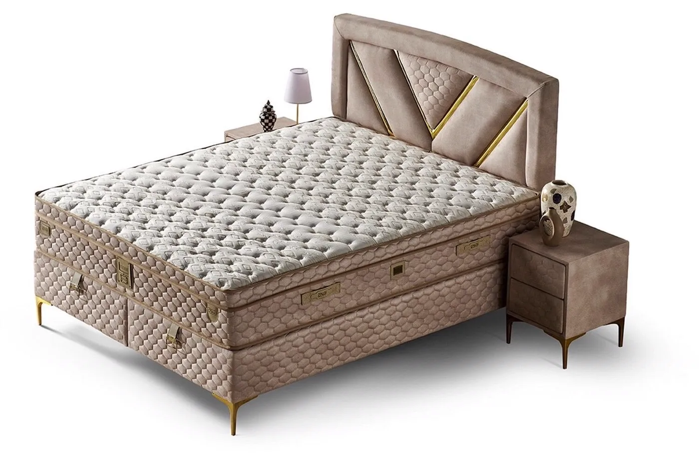 Niobe 150x200 Double Mattress, Divan Base, Headboard Set