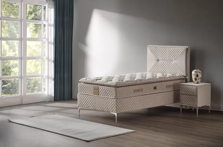 Petra 90x190 Single Mattress, Divan Base, Headboard Set