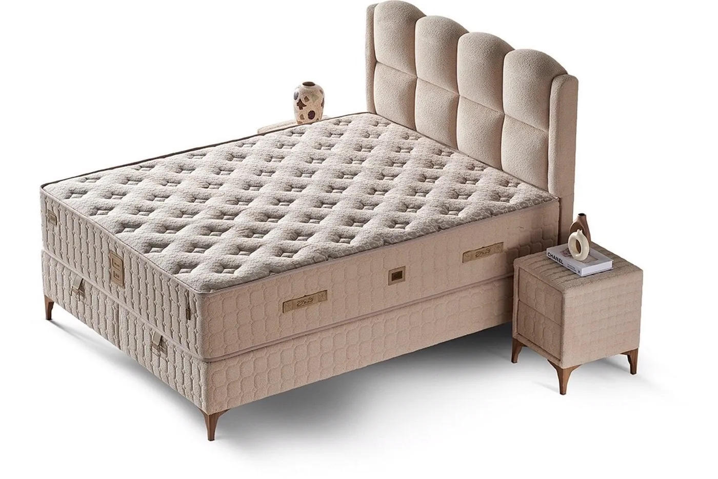 Set materasso matrimoniale Milano 150x200, base letto, testiera