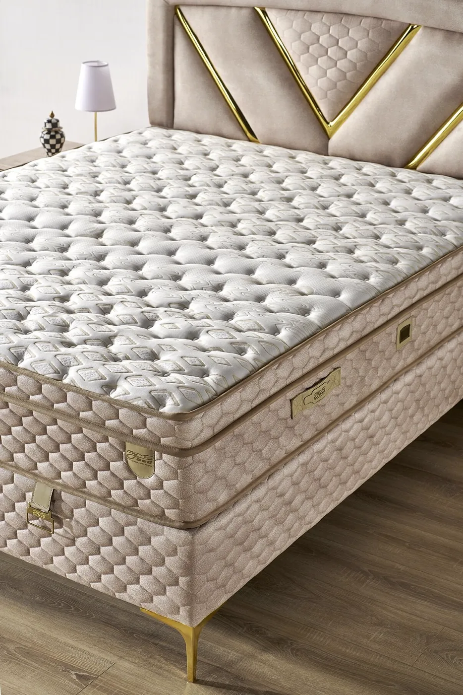 Niobe 160x200 Double Mattress, Divan Base, Headboard Set