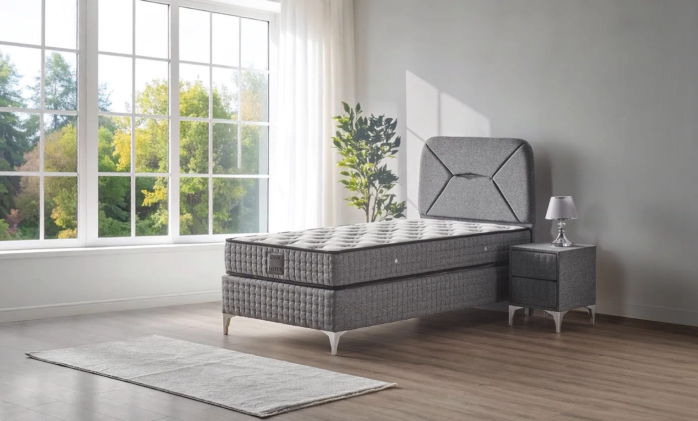 Lotus 90x190 Single Mattress, Divan Base, Headboard Set