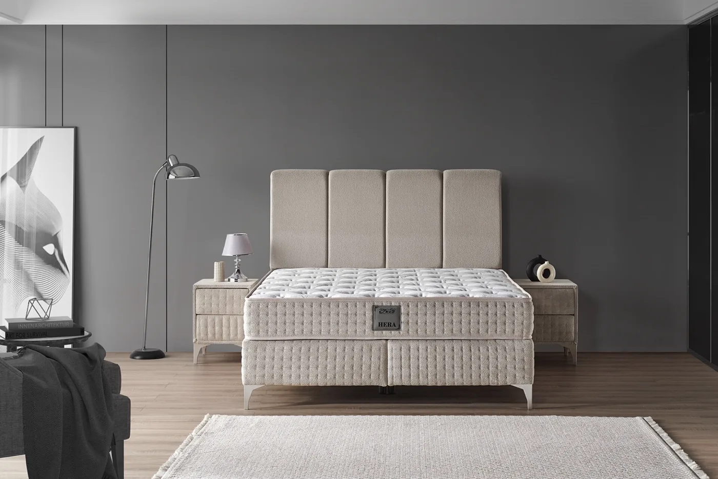 Hera 120x200 Single Mattress, Divan Base, Headboard Set