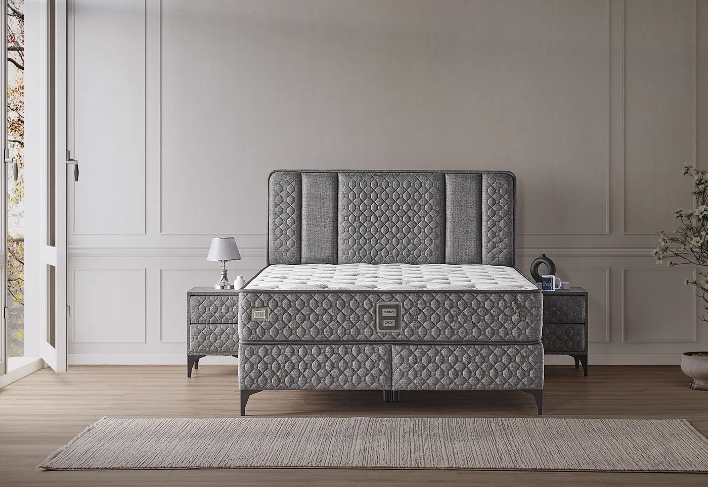 Energy 150x200 Double Mattress, Divan Base, Headboard Set