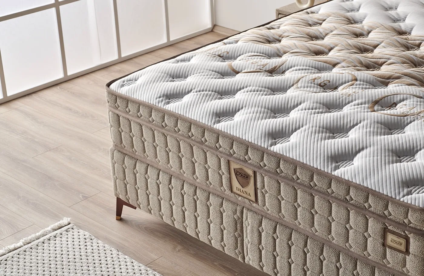 Diana 150x200 Double Mattress, Divan Base, Headboard Set