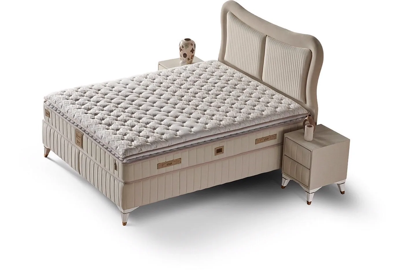 Elegance 150x200 Double Mattress, Divan Base, Headboard Set
