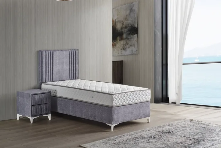 Delta 90x190 Single Mattress, Divan Base and Headboard Set