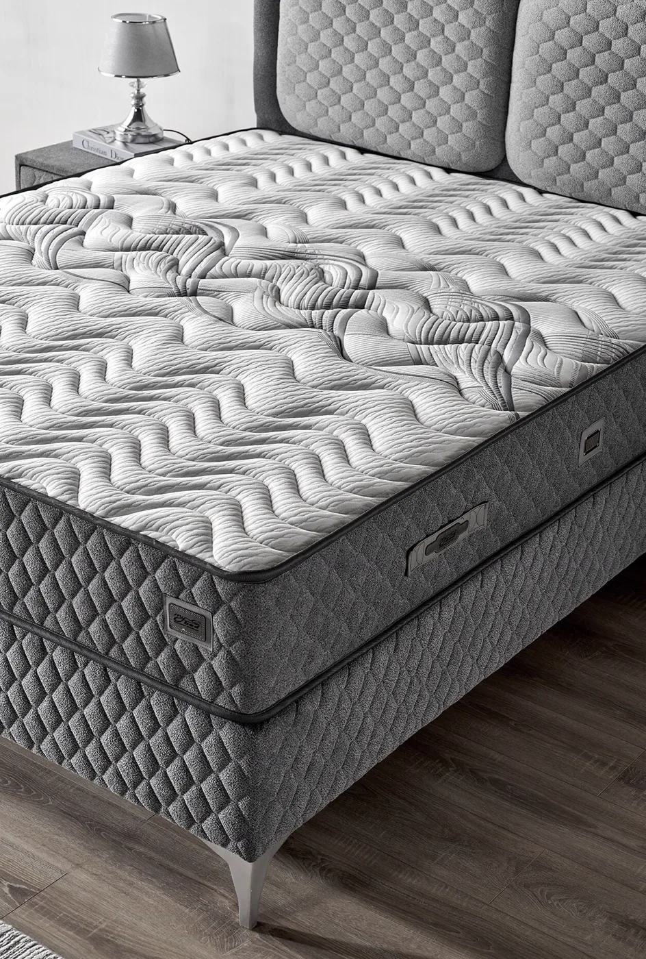 Ensemble matelas 2 places 160x200, sommier et tête de lit Bella