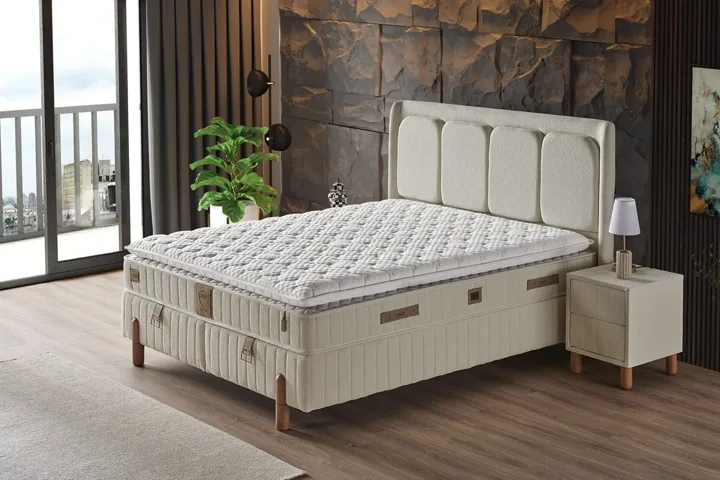 Bohem 150x200 ensemble matelas 2 places, sommier et tête de lit
