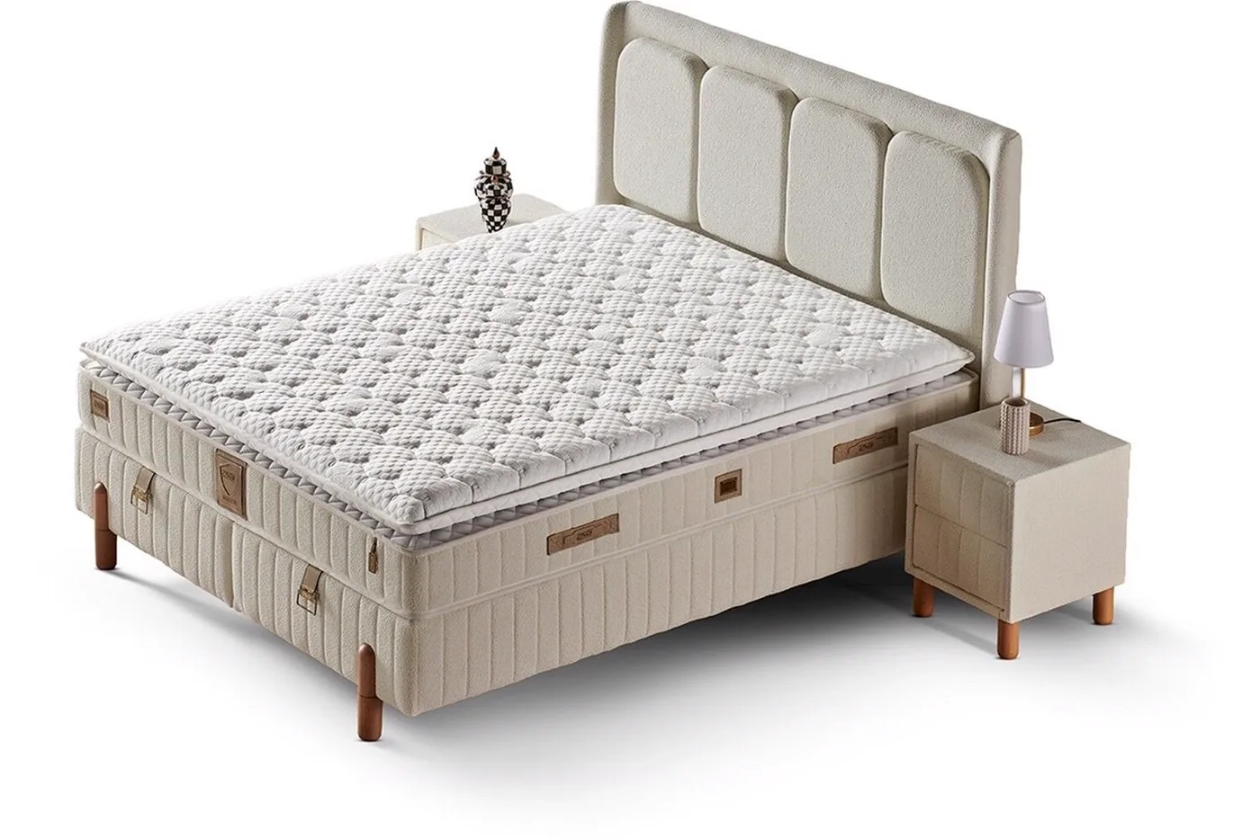 Bohem 150x200 ensemble matelas 2 places, sommier et tête de lit