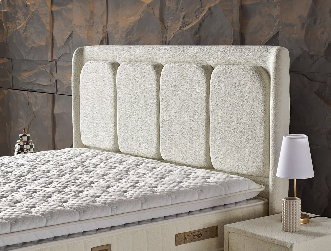 Bohem 150x200 ensemble matelas 2 places, sommier et tête de lit