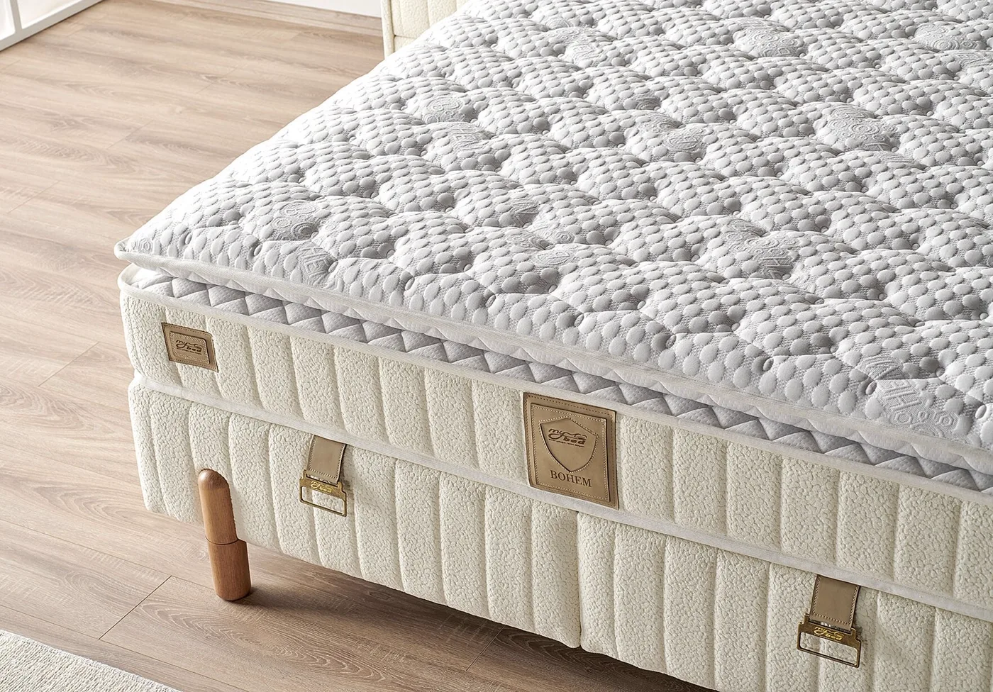 Bohem 150x200 ensemble matelas 2 places, sommier et tête de lit