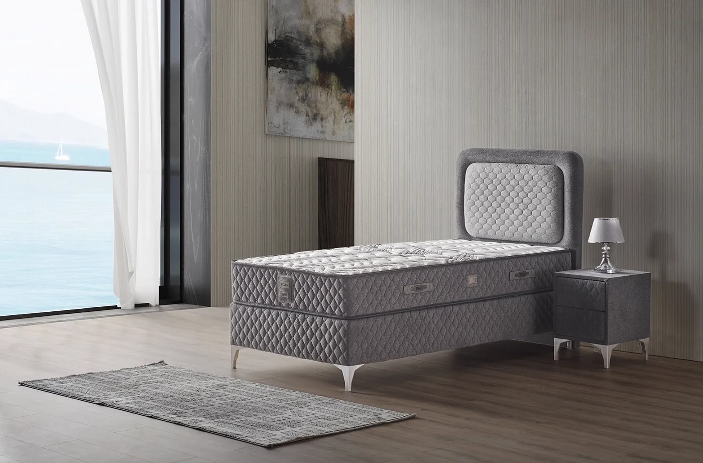 Bella 90x190 Single Mattress, Divan Base, Headboard Set