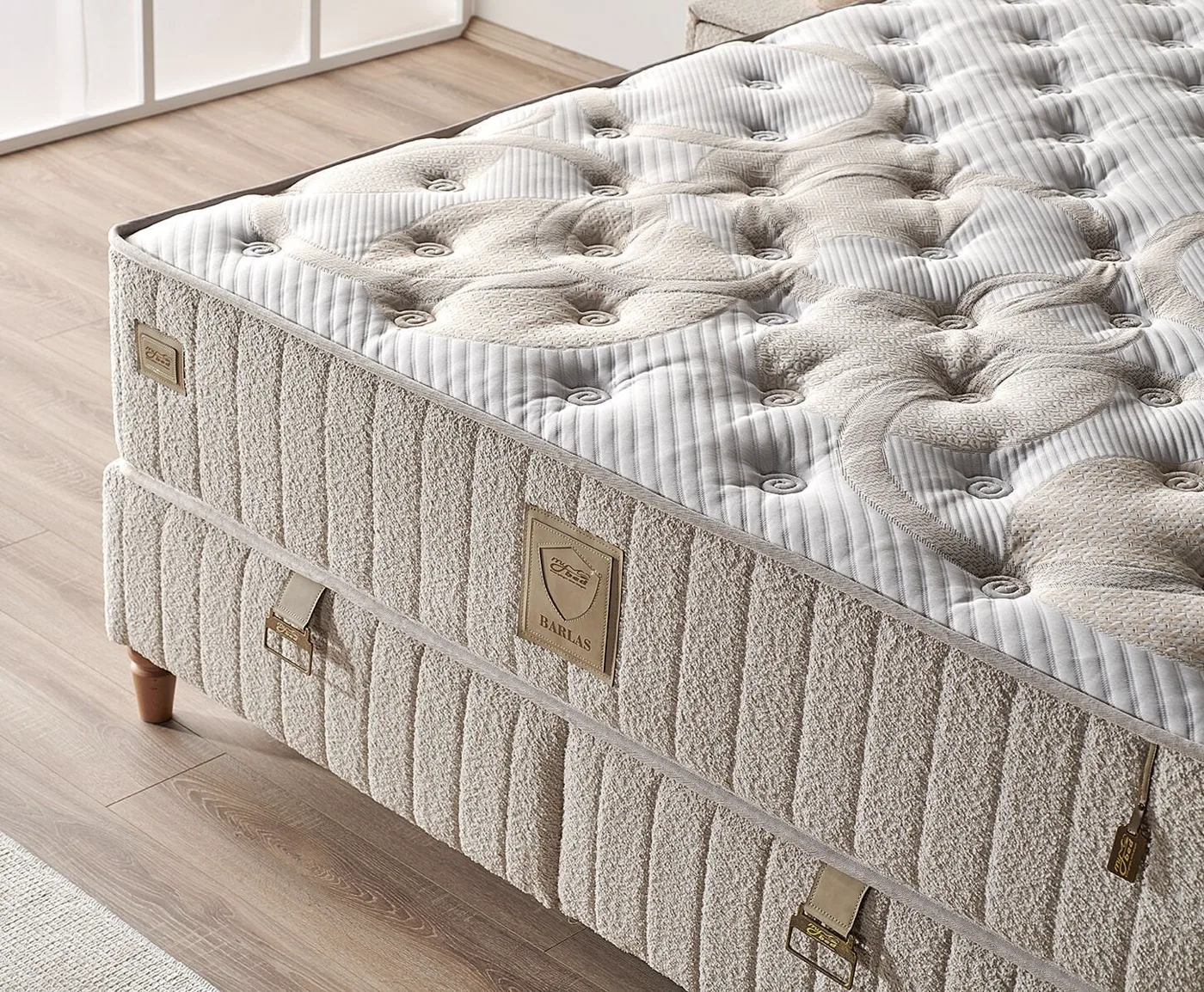Barlas 160x200 Double Mattress, Divan Base, Headboard Set